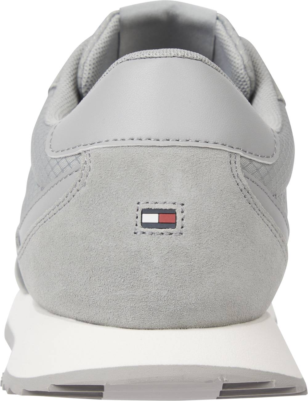 TOMMY JEANS  Sneakers Grigie Uomo in Pelle e Tessuto Tommy Jeans Saldi Di Fabbrica