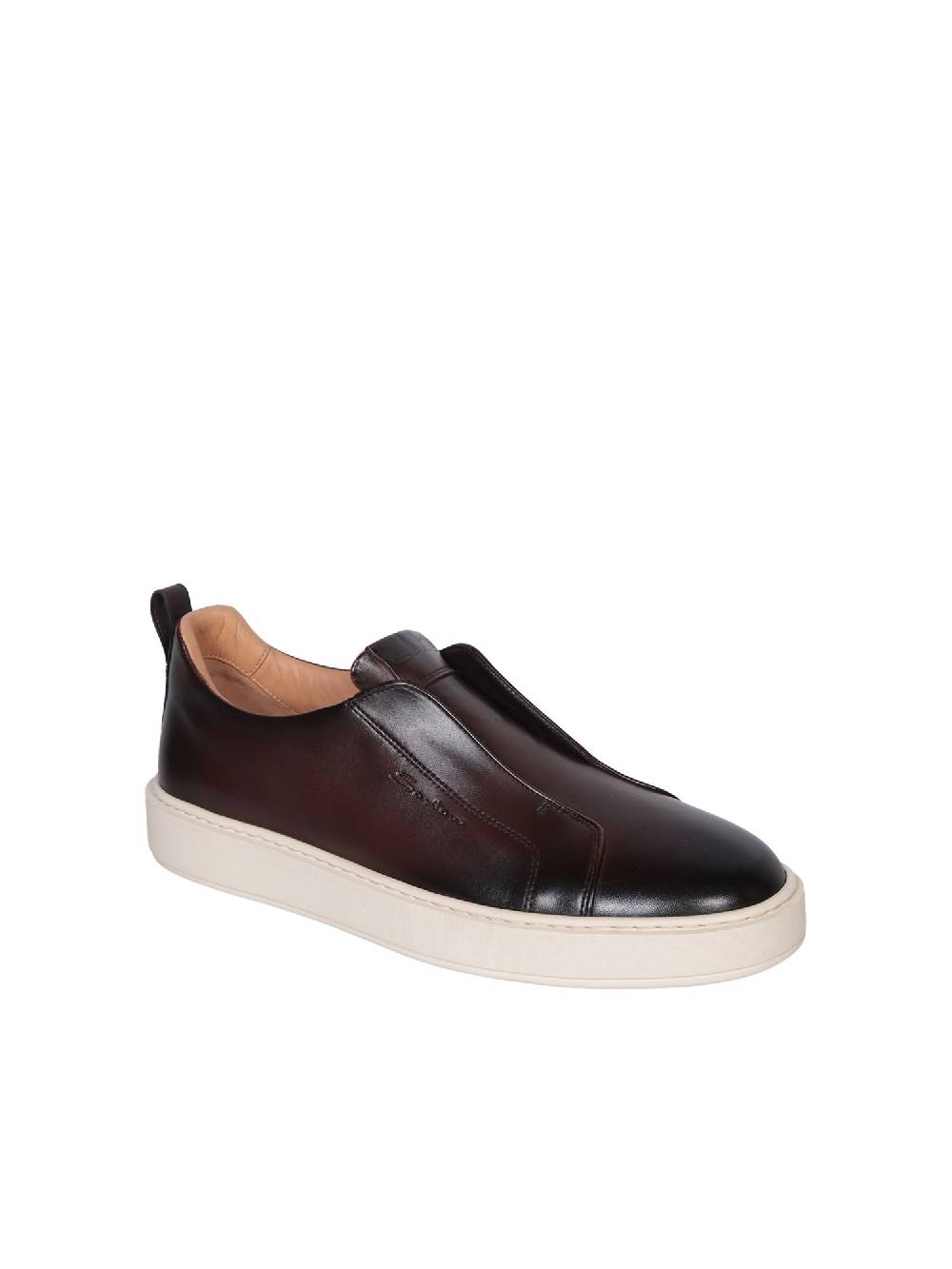 SANTONI  Sneakers in Pelle Marrone Uomo SANTONI Pezzi Unici