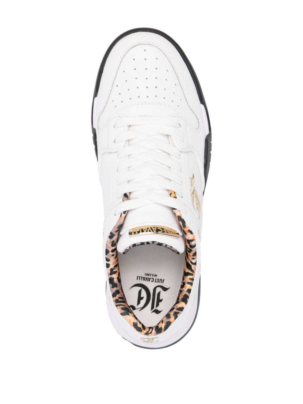 JUST CAVALLI  Sneakers Bianche Donna Just Cavalli - Pelle e Tessuto alla Moda Shopping Online