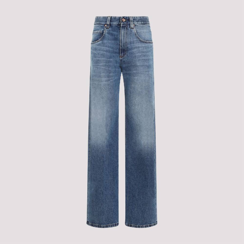 BRUNELLO CUCINELLI  Jeans Dritti in Cotone Elasticizzato Blu Brunello Cucinelli Hotsell
