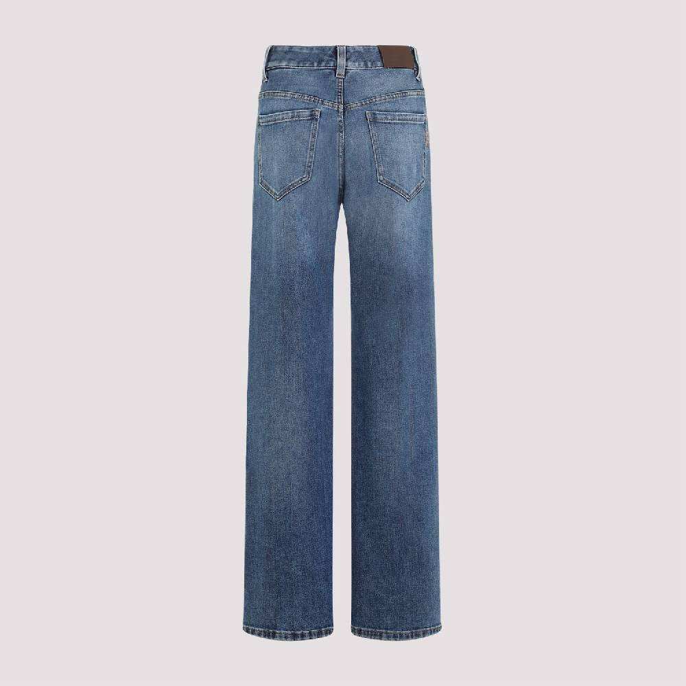 BRUNELLO CUCINELLI  Jeans Dritti in Cotone Elasticizzato Blu Brunello Cucinelli Hotsell