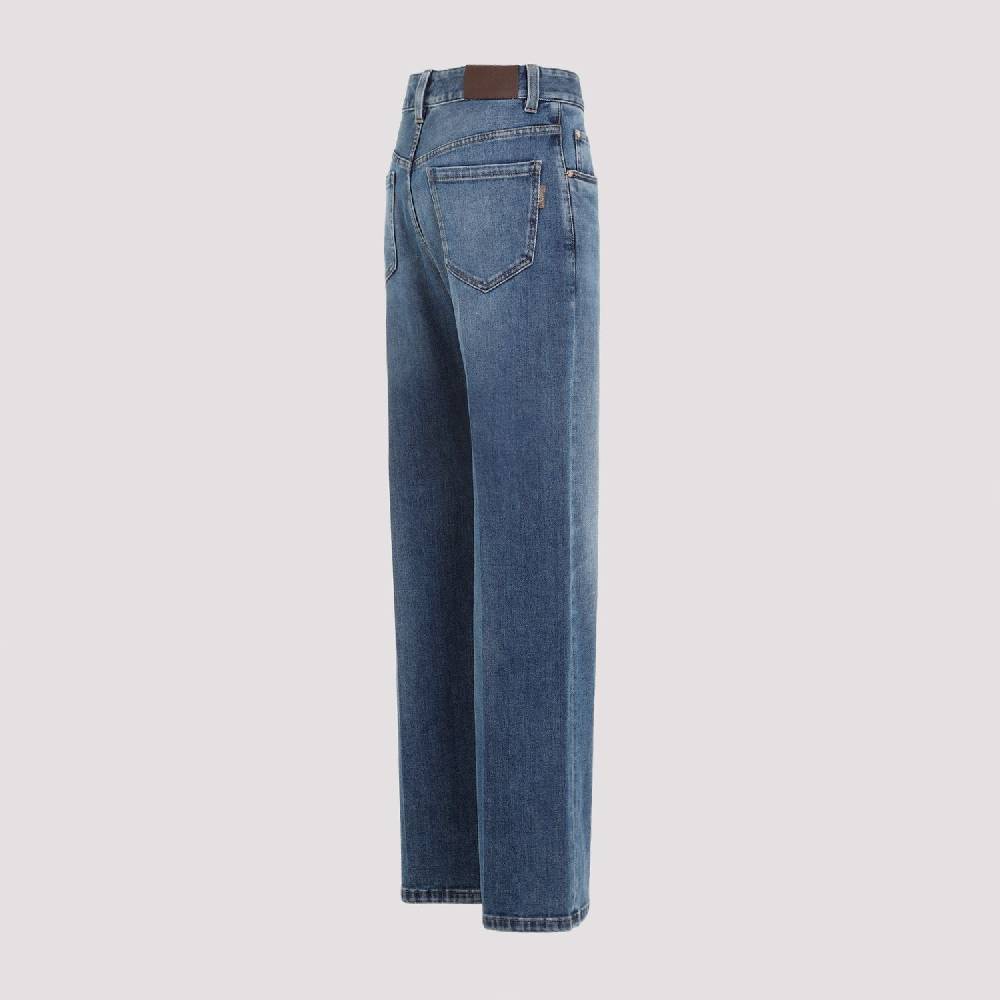 BRUNELLO CUCINELLI  Jeans Dritti in Cotone Elasticizzato Blu Brunello Cucinelli Hotsell