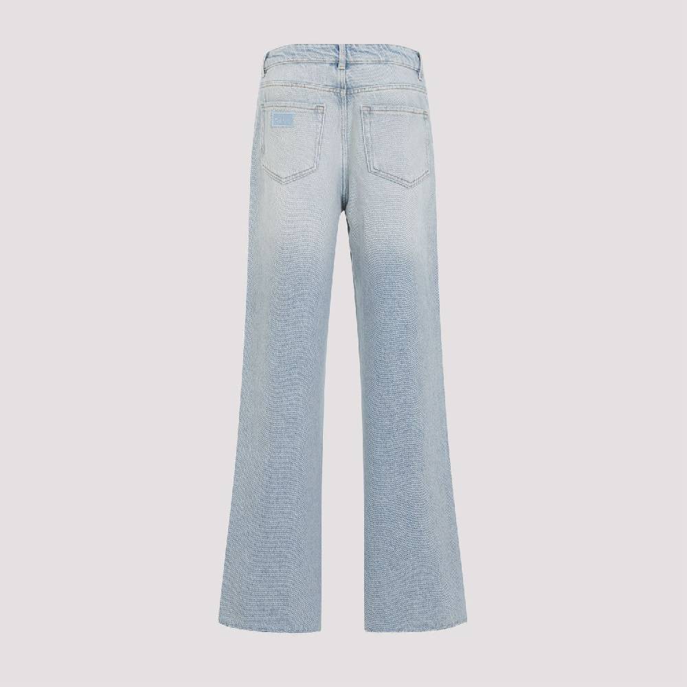 GANNI  Jeans GANNI in Cotone Biologico a Vita Alta - Azzurro Chiaro Saldi Di Fabbrica
