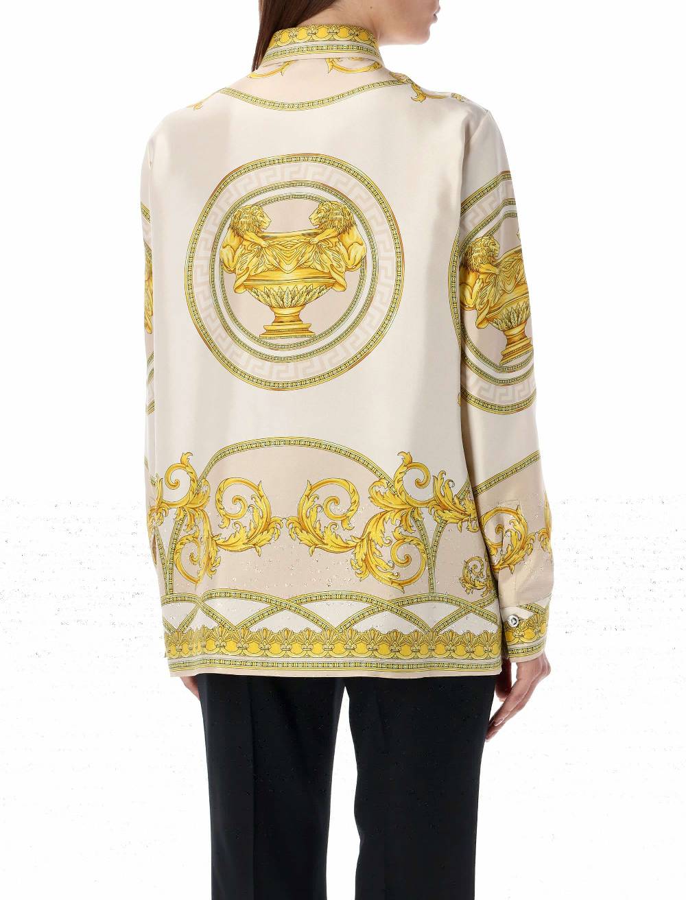 VERSACE  Camicia in Seta Beige Versace Coupe de Deaux - Abbigliamento Donna Negozio
