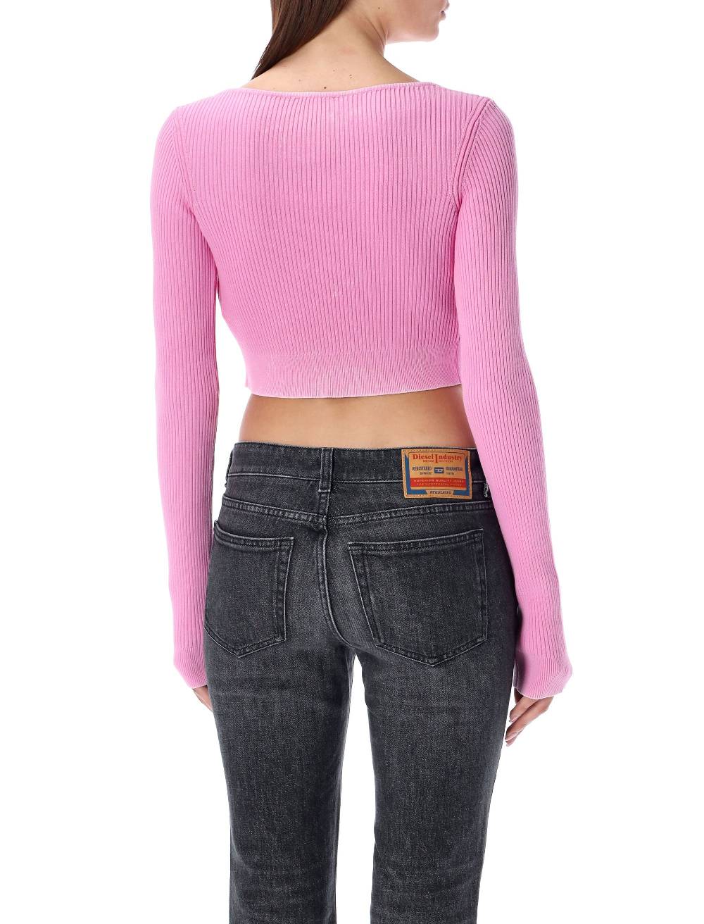 DIESEL KIDS  Cardigan Corto in Maglia Rosa M-Latina Diesel - Maglieria Donna Nuova