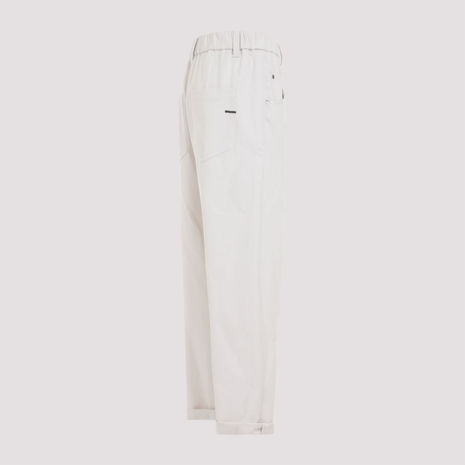 BRUNELLO CUCINELLI  Pantaloni in Cotone Elasticizzato Brunello Cucinelli - Color Carne Moda