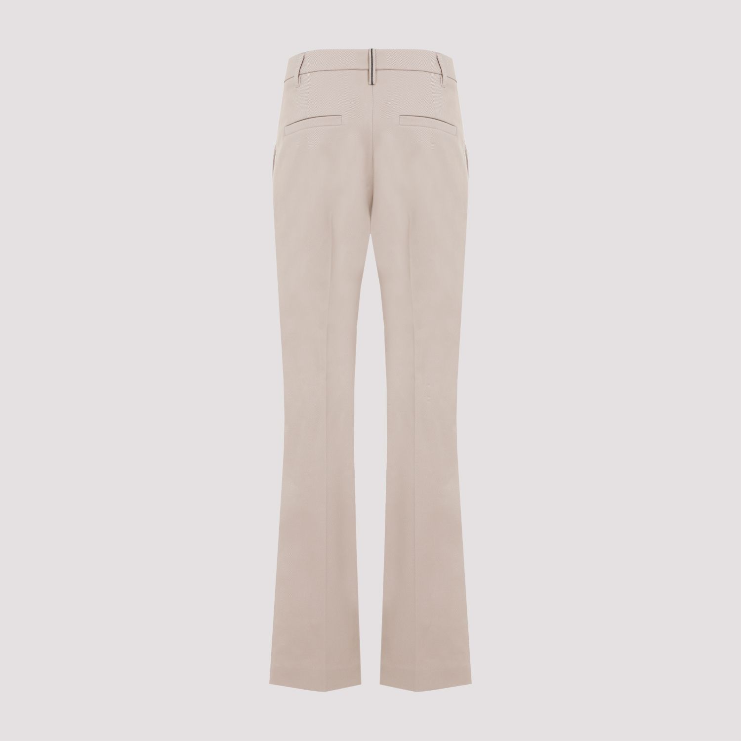 BRUNELLO CUCINELLI  Pantaloni in Cotone Sabbia con Dettaglio Monili Brunello Cucinelli 2025