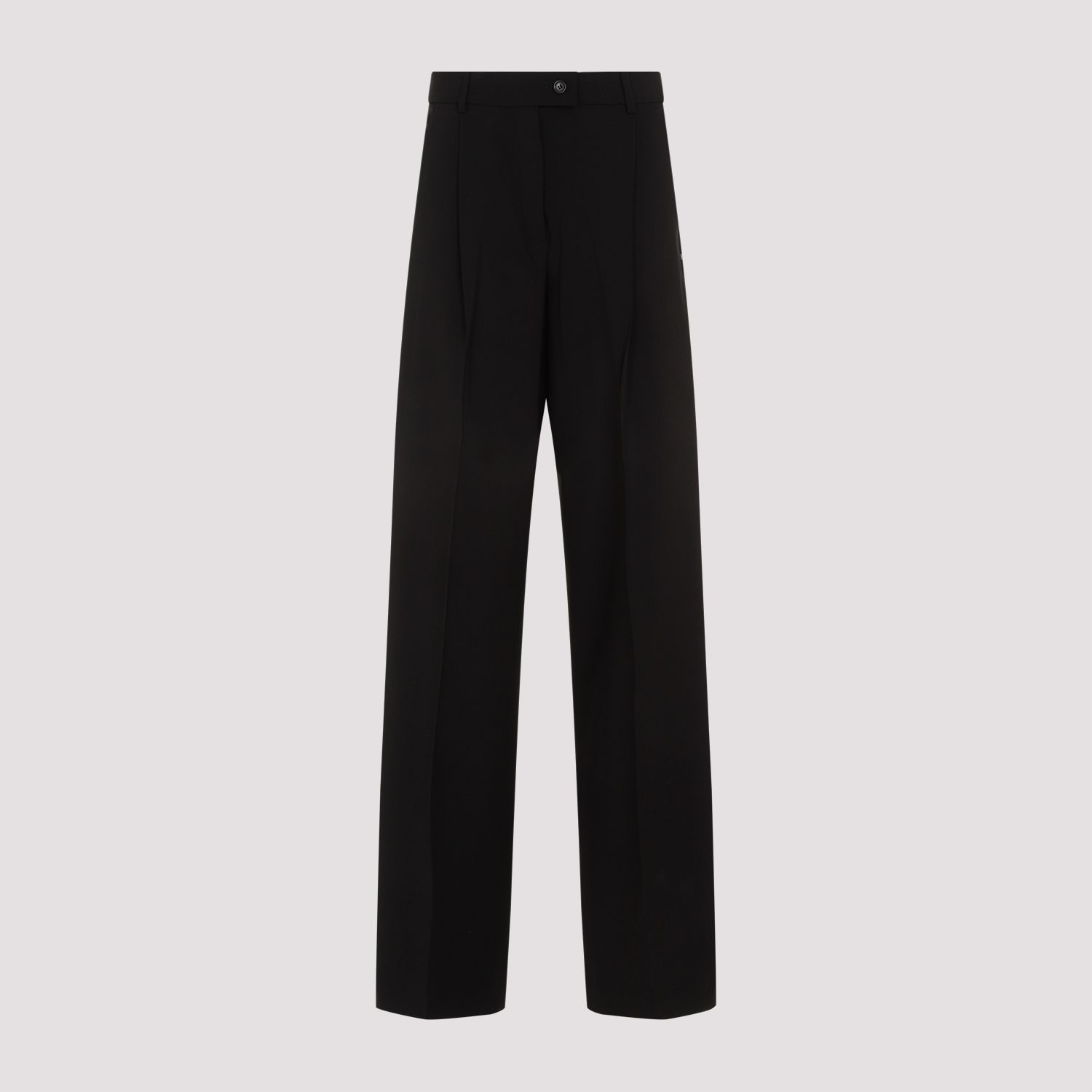 SPORTMAX  Pantaloni Sportmax Ampia Gamba Lana Vergine Nero Qualità