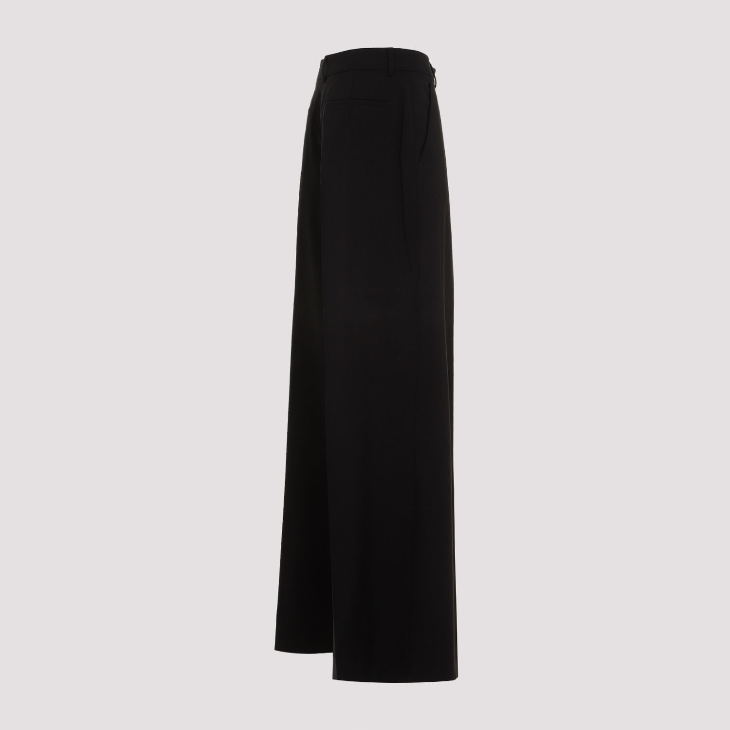 SPORTMAX  Pantaloni Sportmax Ampia Gamba Lana Vergine Nero Qualità