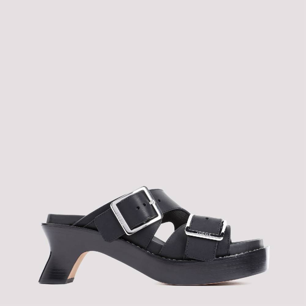 LOEWE  Stivaletti LOEWE in Pelle Nera con Tacco 7cm Vendita