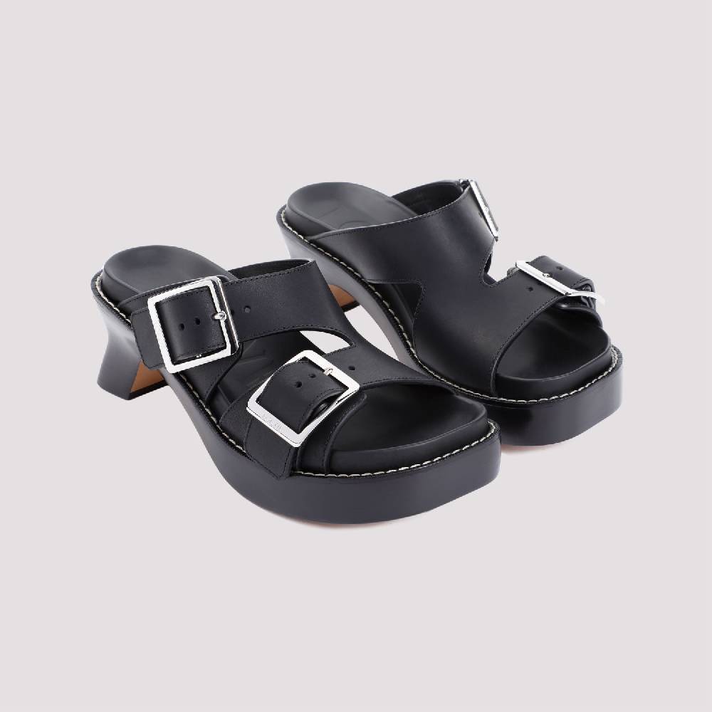 LOEWE  Stivaletti LOEWE in Pelle Nera con Tacco 7cm Vendita