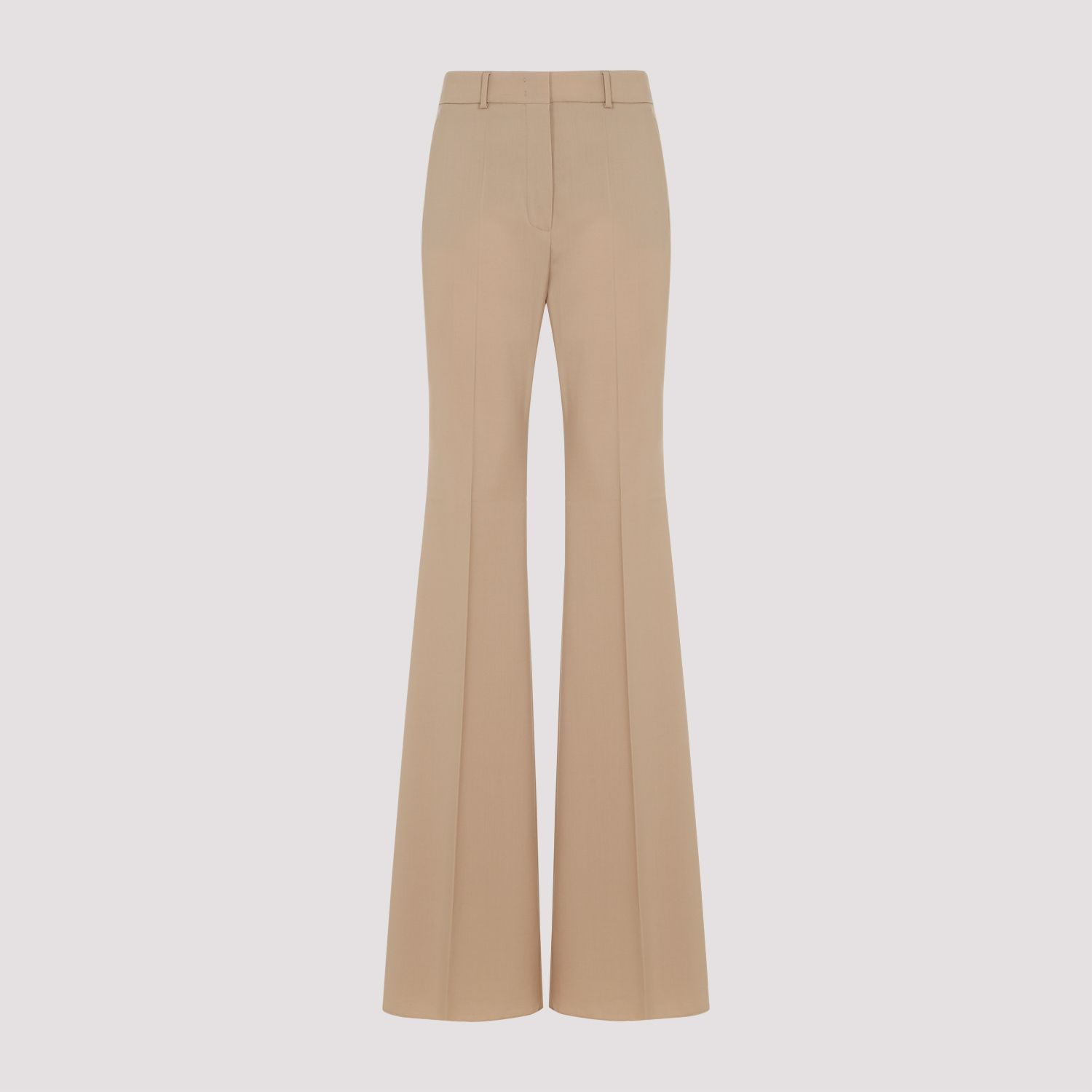 SPORTMAX  Pantaloni Svasati in Lana Vergine Beige Sportmax da Donna Spedizione Gratuita