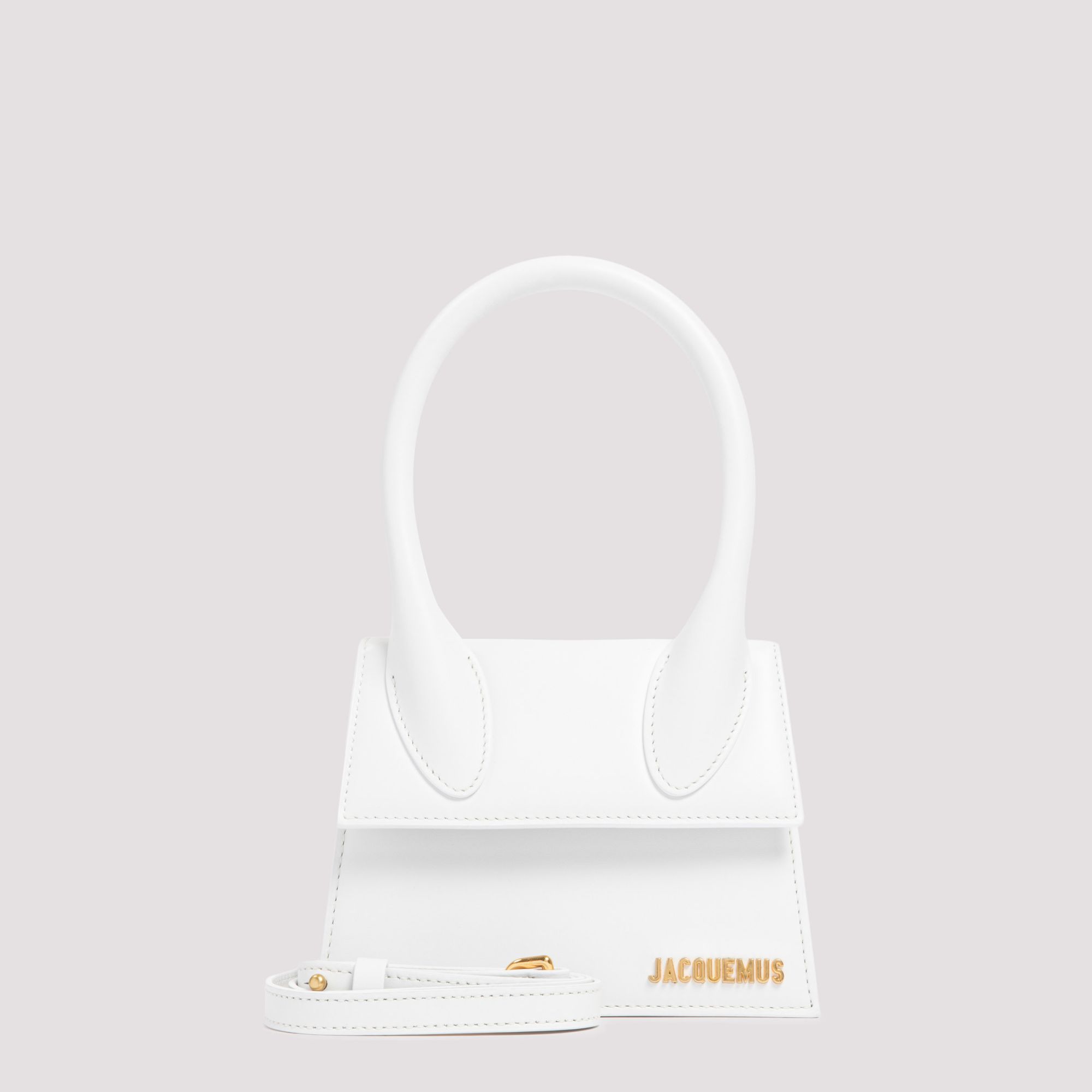 JACQUEMUS  Borsa a Spalla Bianca in Pelle Le Chiquito Media di Jacquemus Vendita Calda