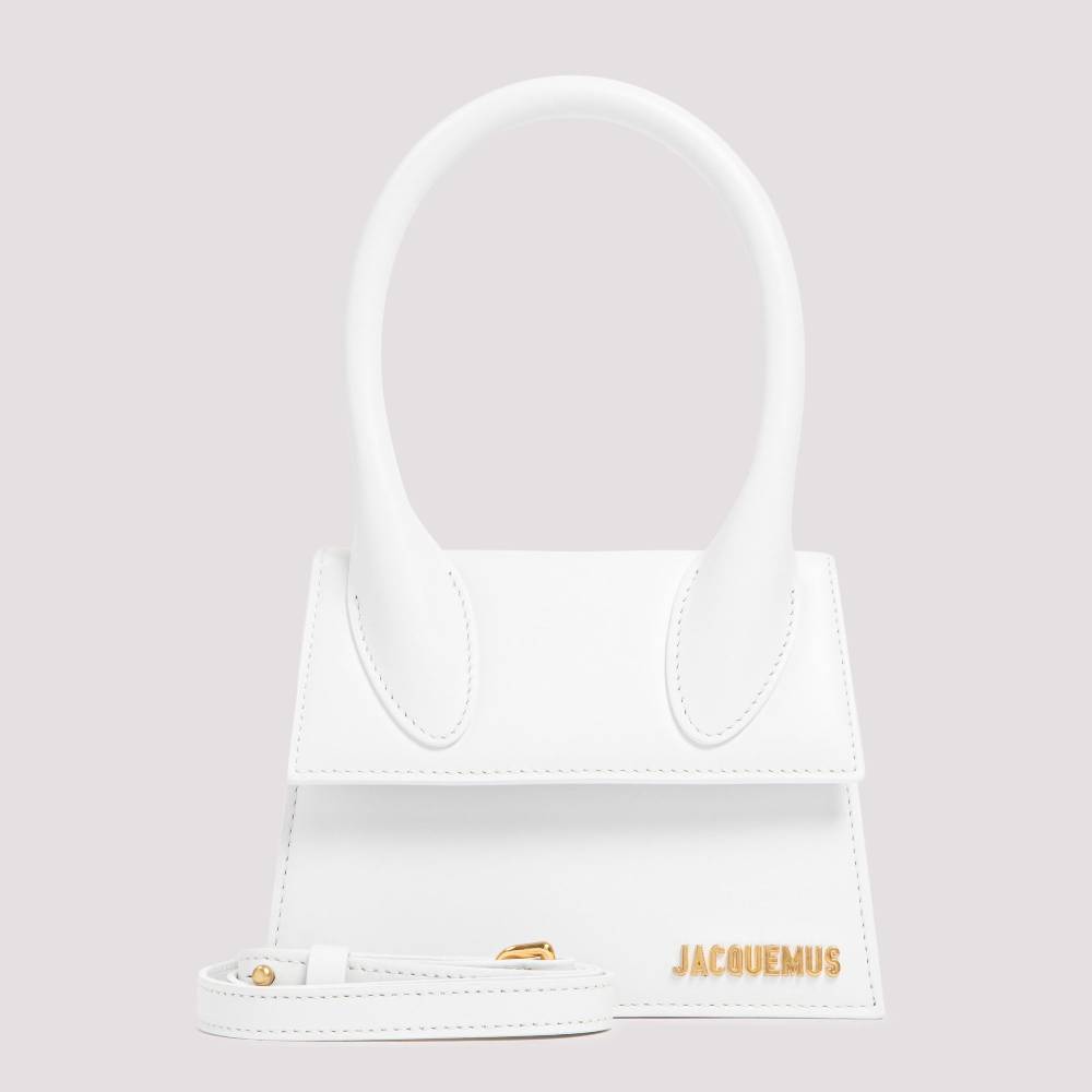JACQUEMUS  Borsa a Spalla Bianca in Pelle Le Chiquito Media di Jacquemus Vendita Calda