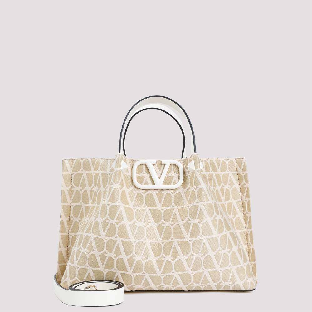 VALENTINO GARAVANI  Tote Medium VLogo Firma Valentino Garavani Color Nudo Saldi Di Fabbrica