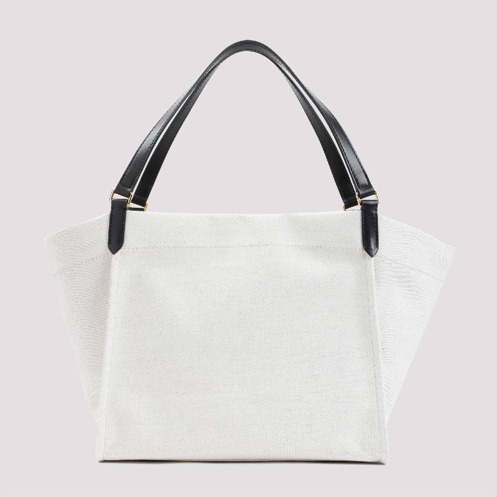TOM FORD  Borsa Tote Shopper Cotone e Pelle Nera Tom Ford Italy