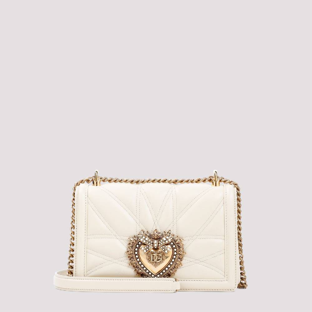 DOLCE & GABBANA  Borsa a Spalla Devotion Dolce & Gabbana in Pelle Color Nude 2025