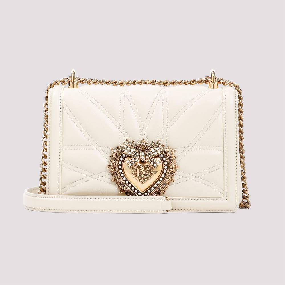DOLCE & GABBANA  Borsa a Spalla Devotion Dolce & Gabbana in Pelle Color Nude 2025