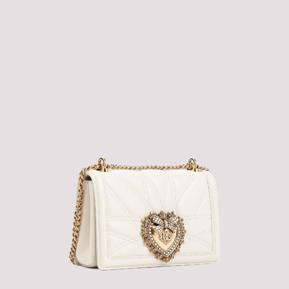 DOLCE & GABBANA  Borsa a Spalla Devotion Dolce & Gabbana in Pelle Color Nude 2025