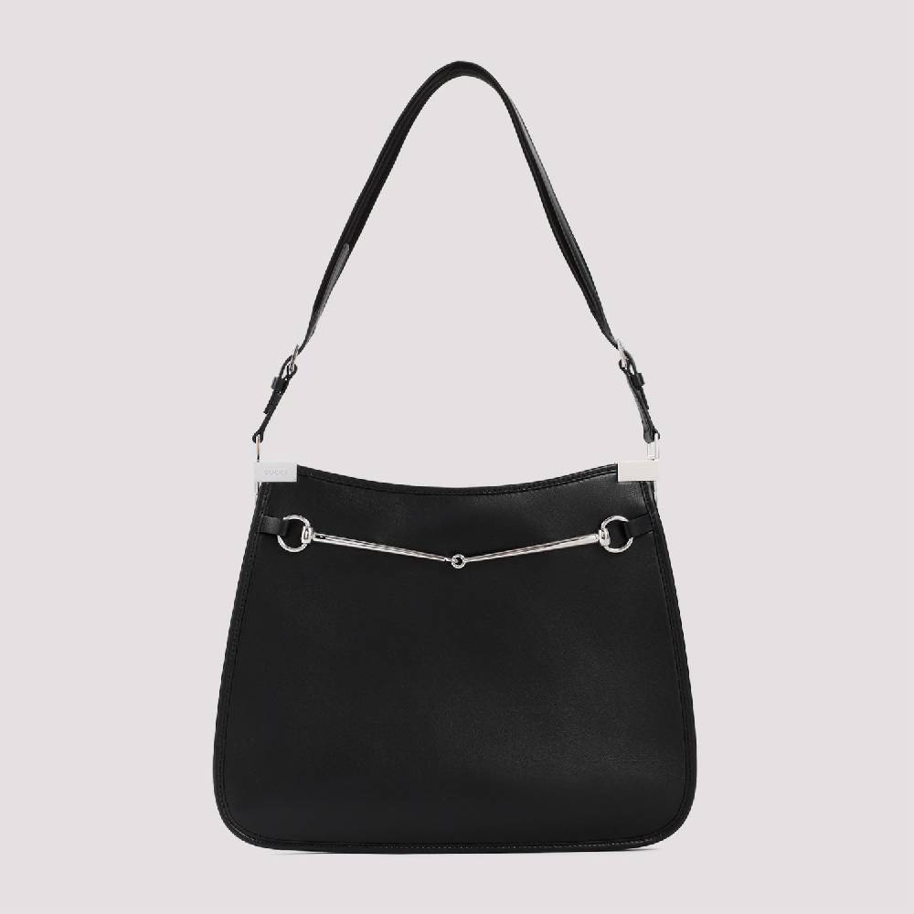 GUCCI  Borsa GUCCI in Pelle Nappa Nera con Accessori Argentati Vendita