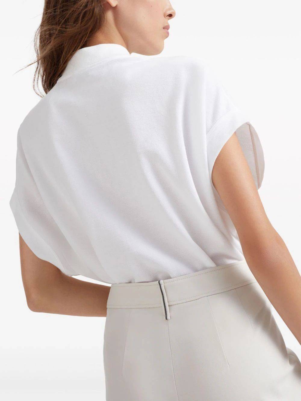 BRUNELLO CUCINELLI  Pantaloni Donna Bianchi in Cotone Elasticizzato Brunello Cucinelli Promozione Limitata