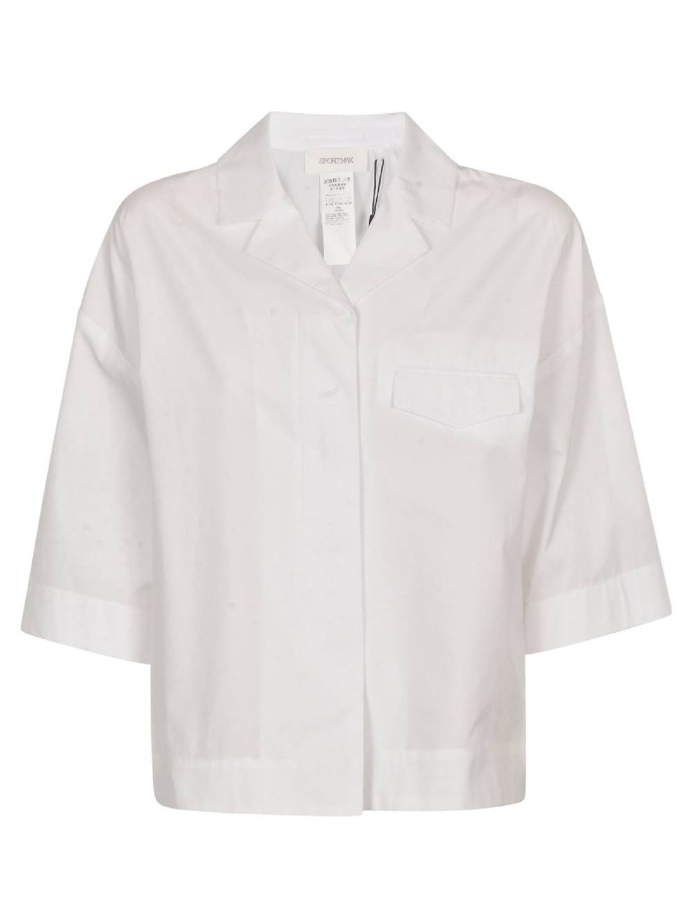 SPORTMAX  Camicia Bianca in Cotone con Dettagli Cristallo Sportmax - Abbigliamento Donna