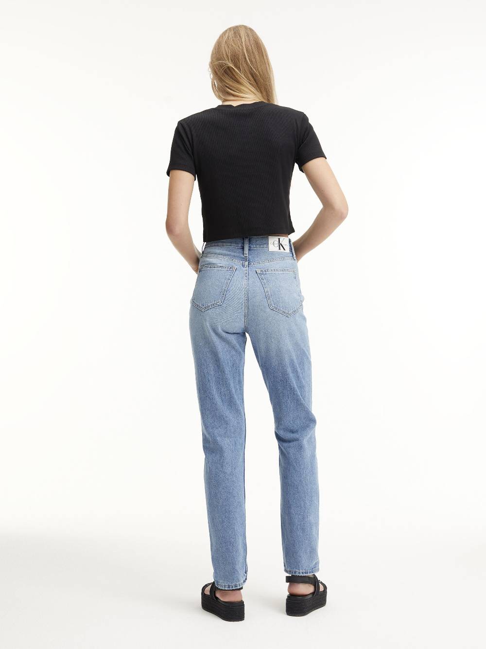 CALVIN KLEIN  Jeans Slim Fit a Vita Alta Calvin Klein in Azzurro Novità