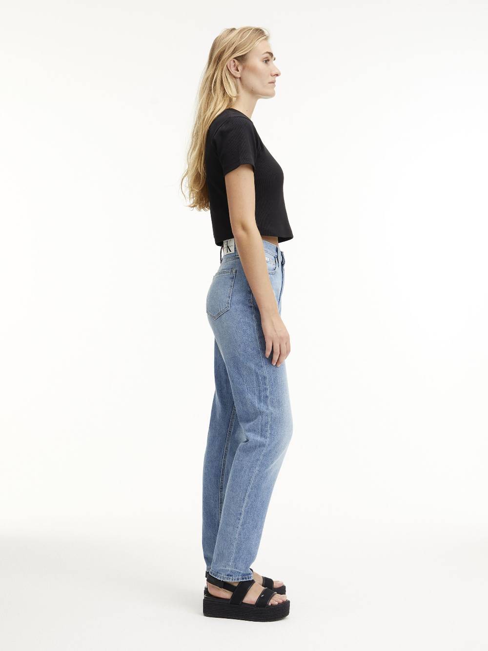 CALVIN KLEIN  Jeans Slim Fit a Vita Alta Calvin Klein in Azzurro Novità