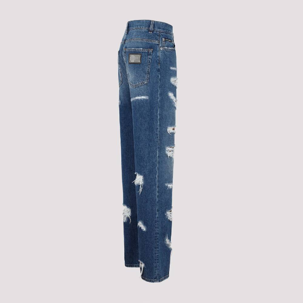 DOLCE & GABBANA  Jeans Distressed Cotone Blu Dolce & Gabbana Offerta