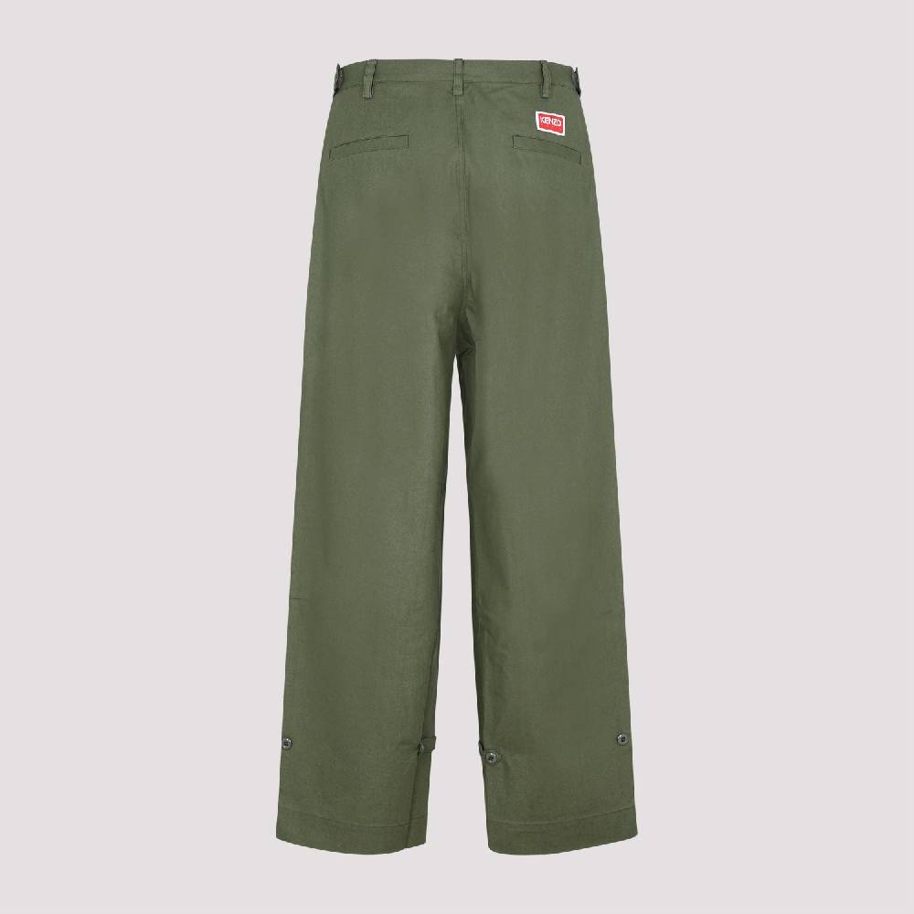 KENZO  Pantaloni Oversize in Cotone Kaki Scuro da Uomo KENZO Economico