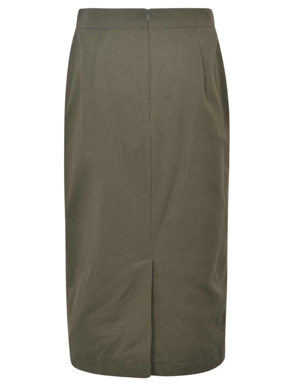 MAX MARA  Gonna in Cotone Verde Oliva Max Mara con Tasche Laterali Offerte