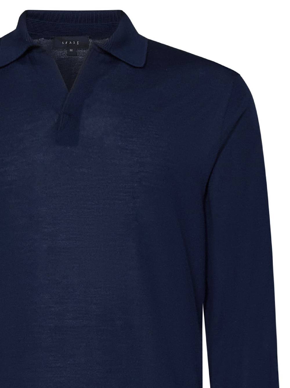 SEASE  Polo Uomo SEASE in Lana Vergine Blu Navy Italy