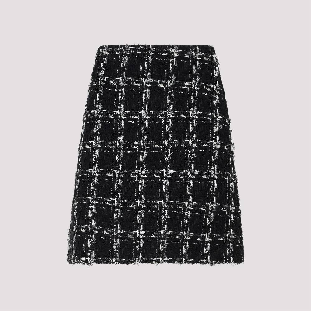 GIAMBATTISTA VALLI  Minigonna in Tweed Giambattista Valli - Quadri Bianco e Nero Qualità