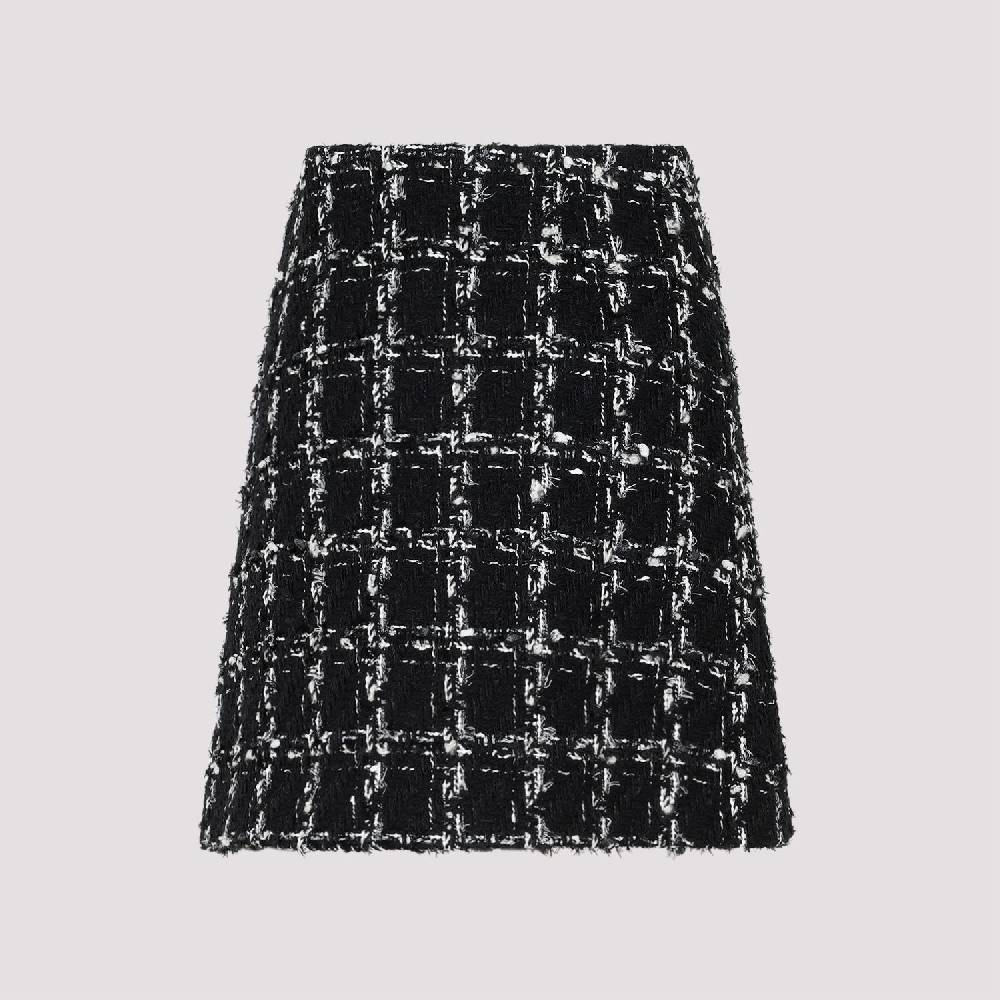 GIAMBATTISTA VALLI  Minigonna in Tweed Giambattista Valli - Quadri Bianco e Nero Qualità