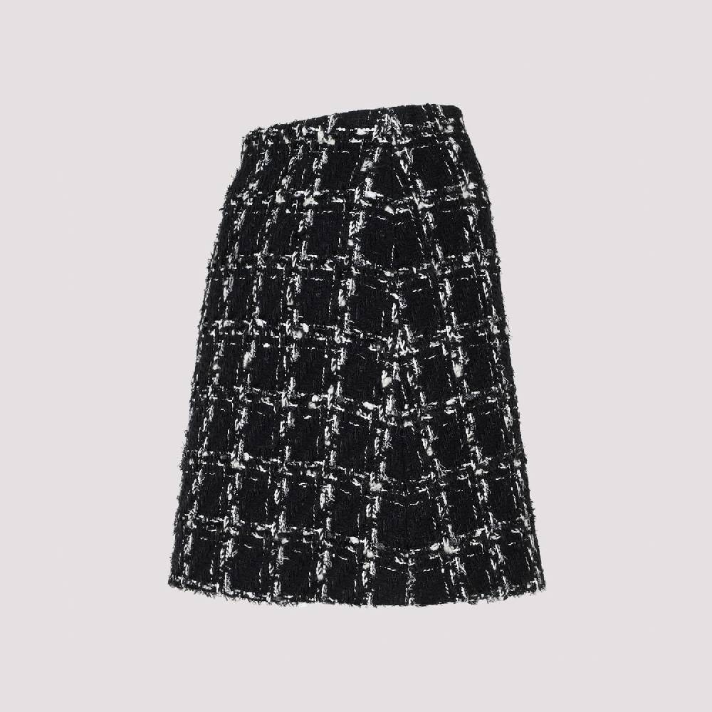 GIAMBATTISTA VALLI  Minigonna in Tweed Giambattista Valli - Quadri Bianco e Nero Qualità
