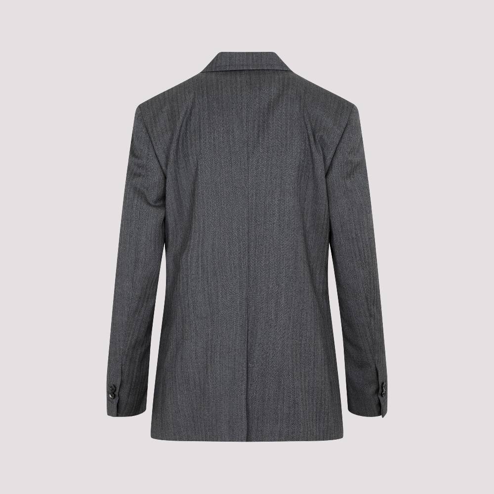 BOTTEGA VENETA  Blazer di Lana Chevron Grigio Bottega Veneta per Donna Negozi Online