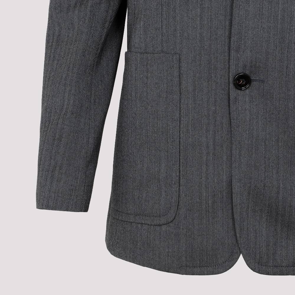 BOTTEGA VENETA  Blazer di Lana Chevron Grigio Bottega Veneta per Donna Negozi Online