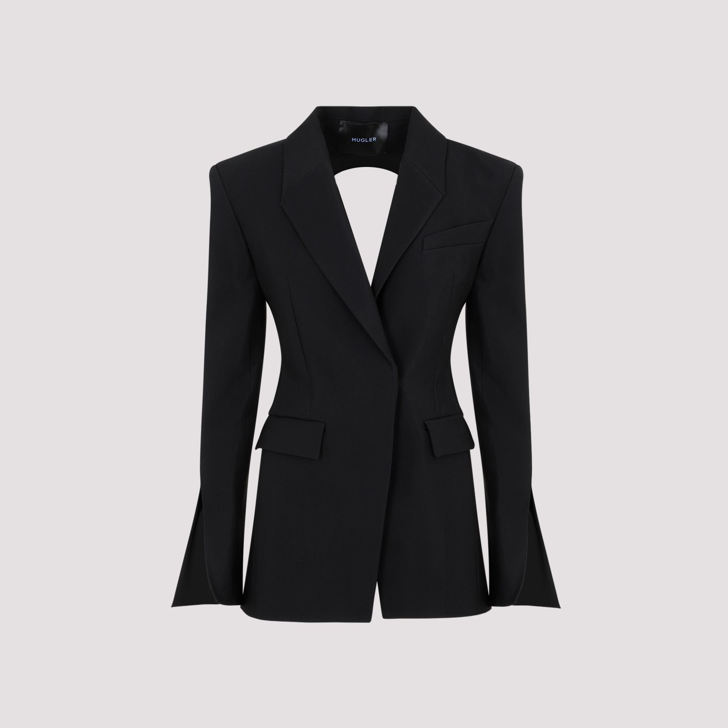 MUGLER  Giacca Avvolgente in Misto Lana Nera MUGLER Donna Acquista Ora