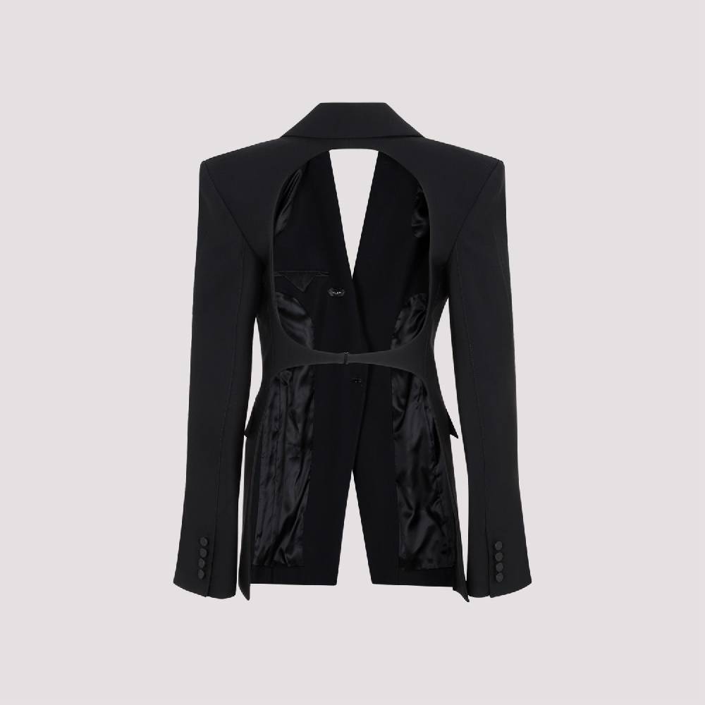 MUGLER  Giacca Avvolgente in Misto Lana Nera MUGLER Donna Acquista Ora