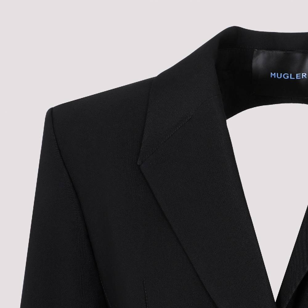 MUGLER  Giacca Avvolgente in Misto Lana Nera MUGLER Donna Acquista Ora