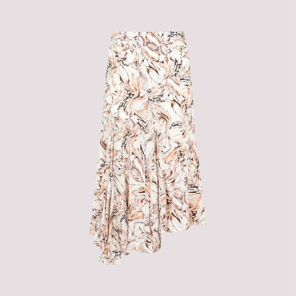 ISABEL MARANT  Gonna in Seta Toscane Isabel Marant Beige con Motivo Geometrico Consegna Veloce