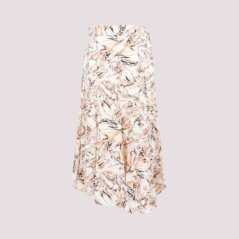 ISABEL MARANT  Gonna in Seta Toscane Isabel Marant Beige con Motivo Geometrico Consegna Veloce