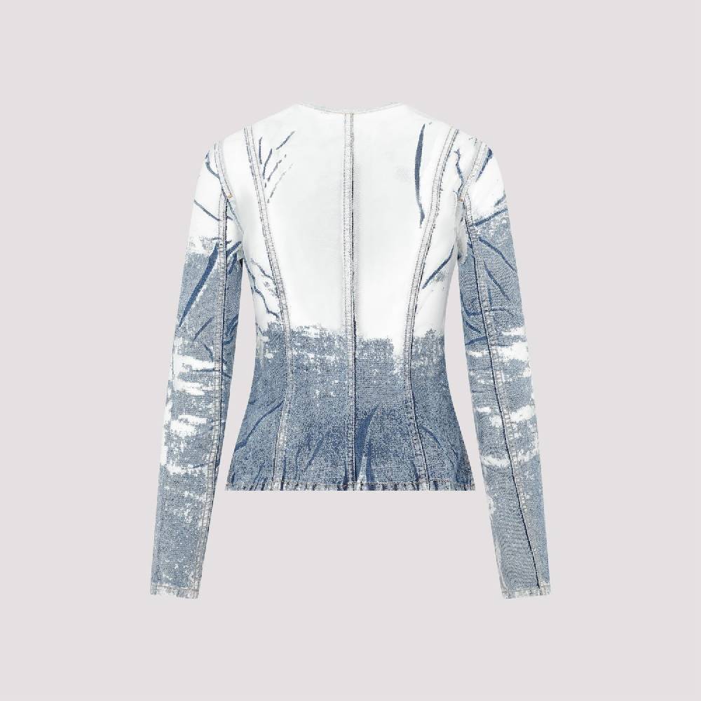DIESEL  Giacca di Jeans Strappata Blu DIESEL in Cotone da Donna Sconto