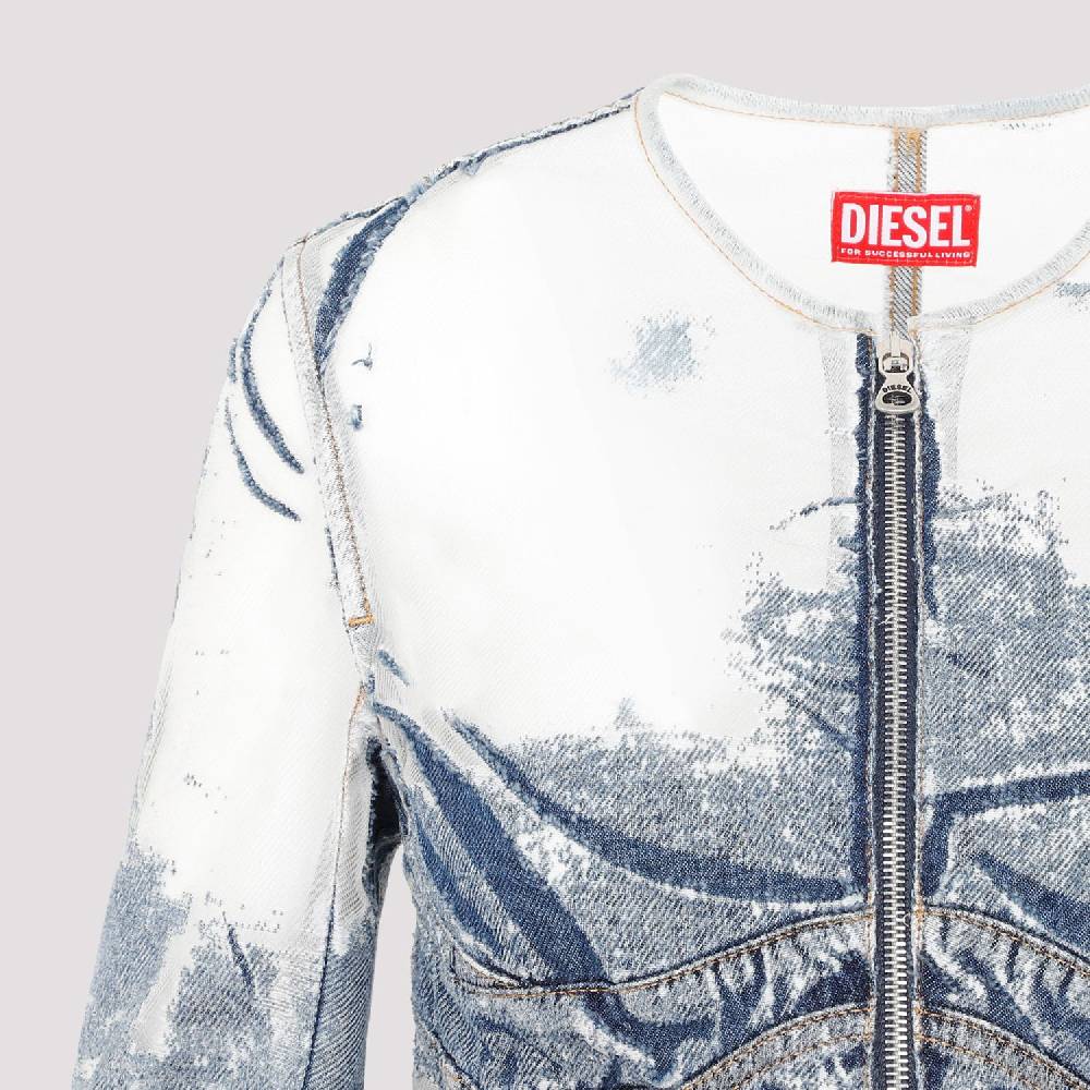 DIESEL  Giacca di Jeans Strappata Blu DIESEL in Cotone da Donna Sconto