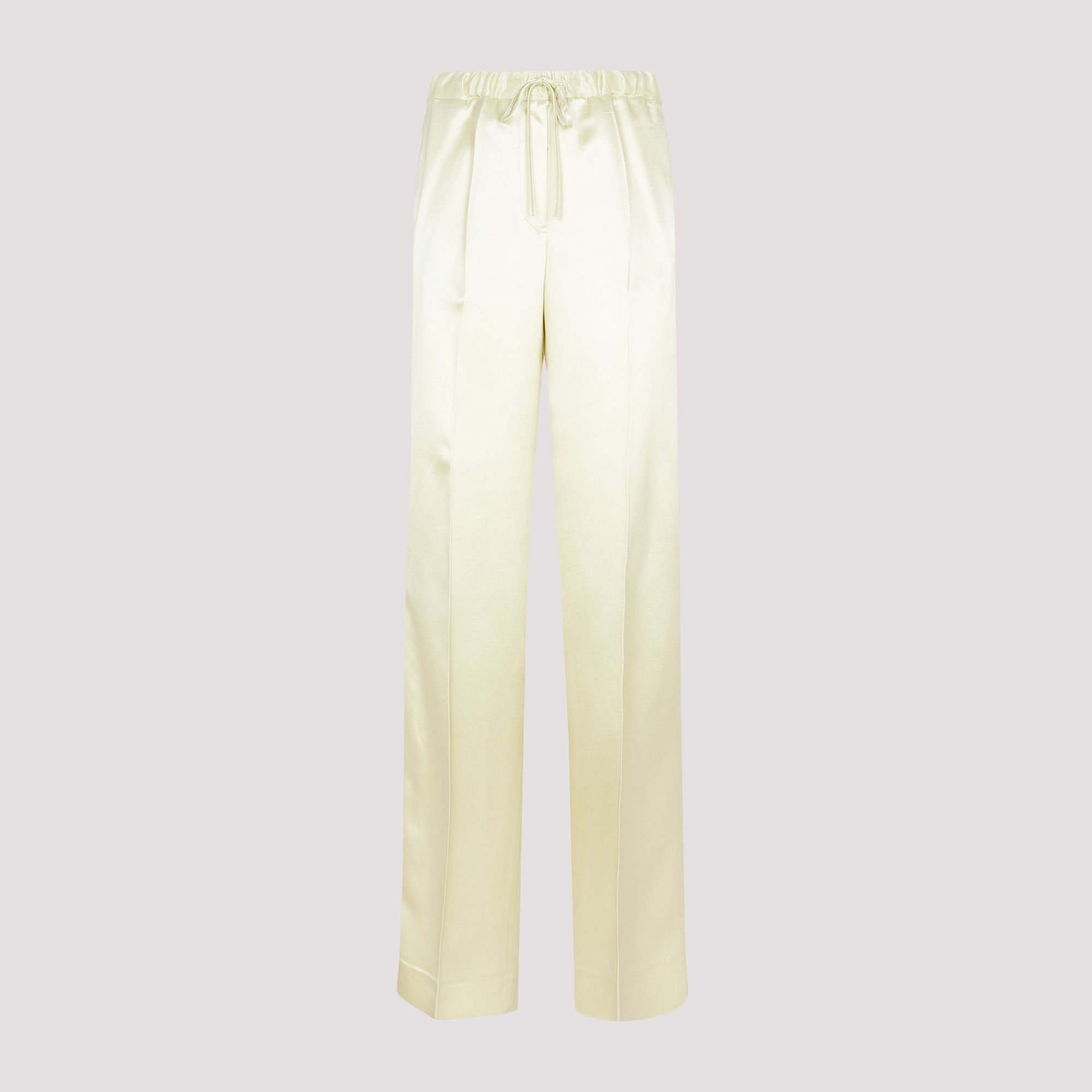 JIL SANDER  Pantaloni Verdi in Misto Viscosa JIL SANDER - Vita Elastica e Taglio Dritto Donna Offerta