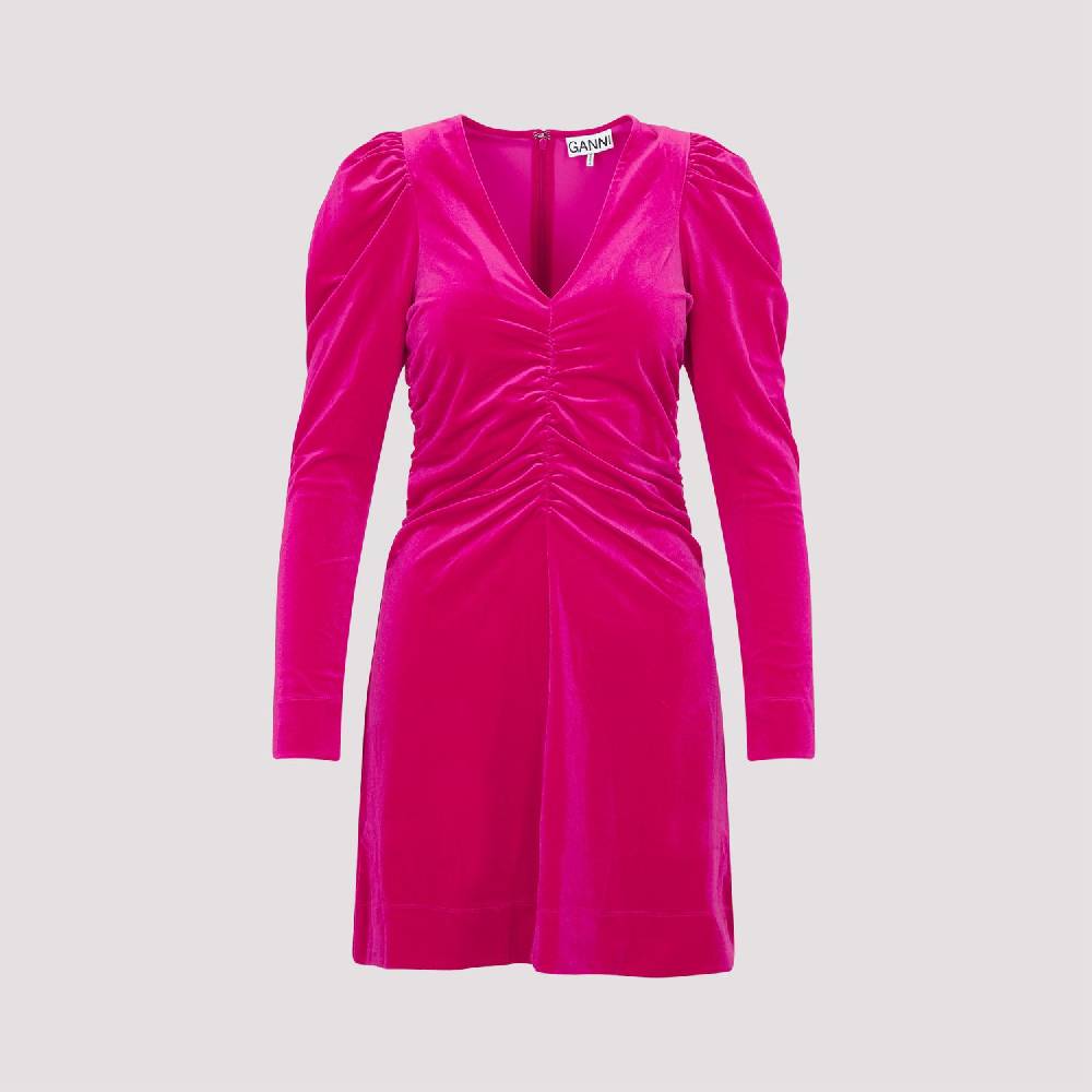 GANNI  Abito Mini in Velluto GANNI Love Potion - Rosa & Viola Economico