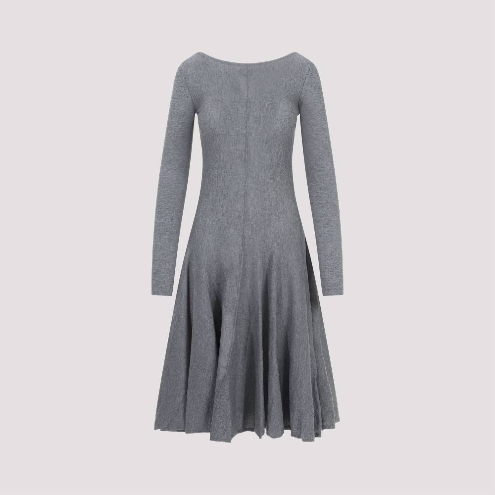 KHAITE  Abito Svasato in Lana Vergine Grigio KHAITE da Donna Outlet