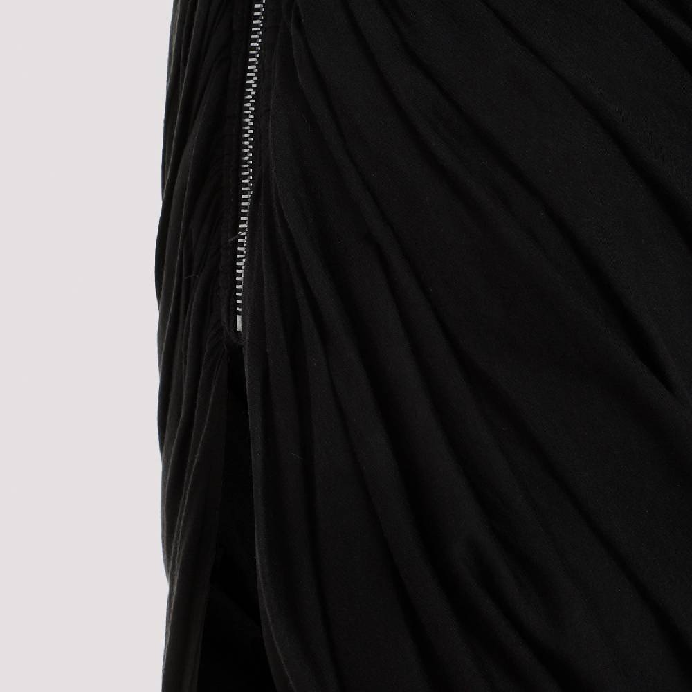 RICK OWENS  Abito Drappeggiato Monospalla Nero in Cotone di Rick Owens Saldi