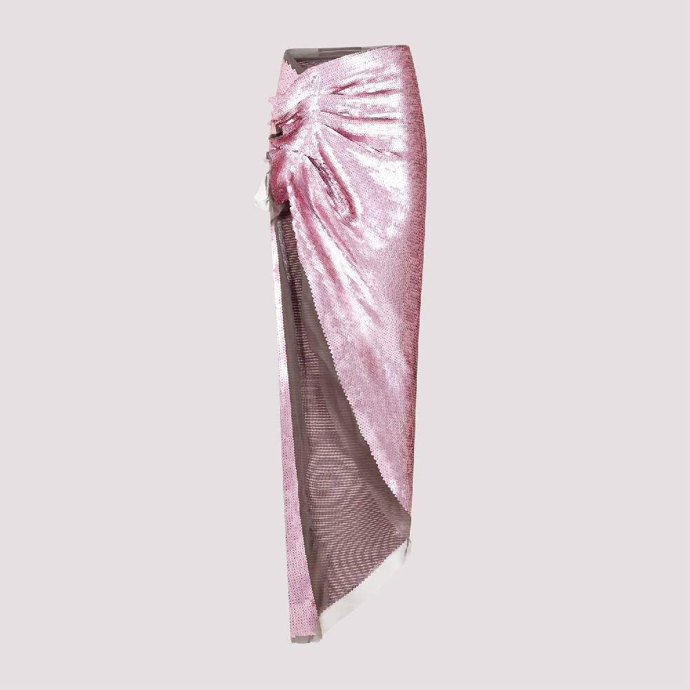 RICK OWENS  Gonna Midi in Paillettes Rosa Polvere di Rick Owens Vendita Economica
