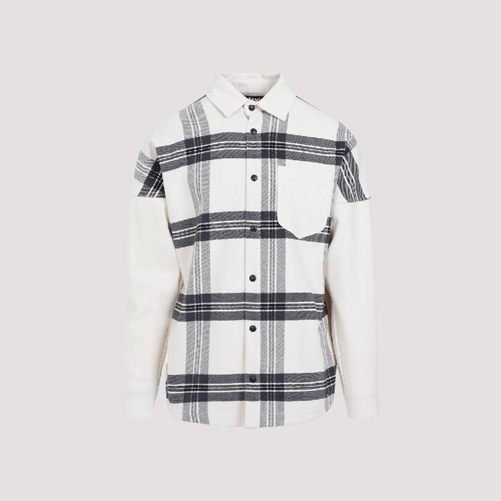 PALM ANGELS  Camicia Overshirt a Quadri Bianco Spento Palm Angels - Uomo Nuova